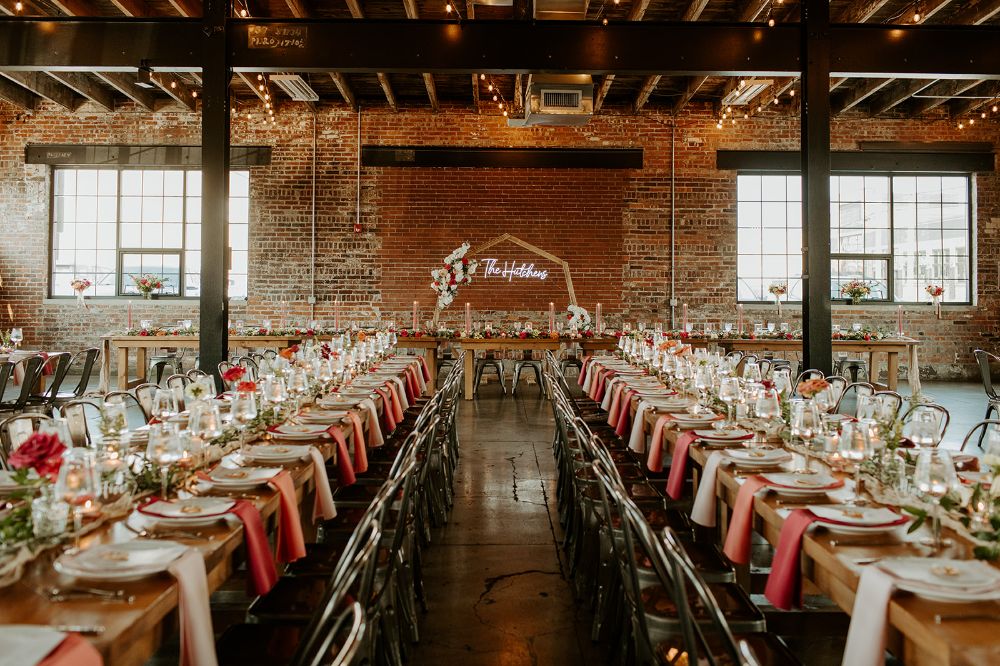 Table and wedding venue setup at Industry.