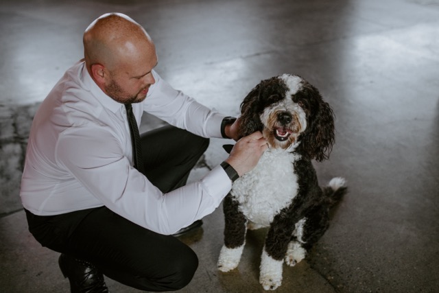 Groom with dog