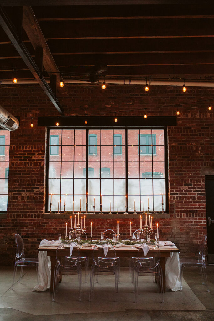 Holiday party table at INDUSTRY