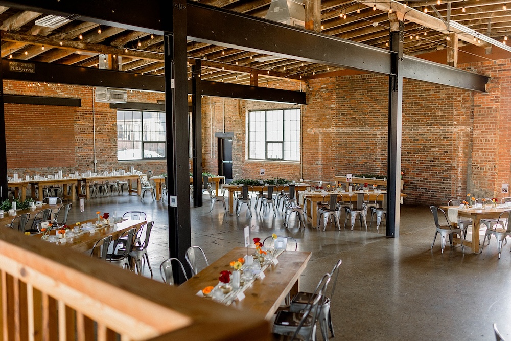 Minimal wedding reception at INDUSTRY 