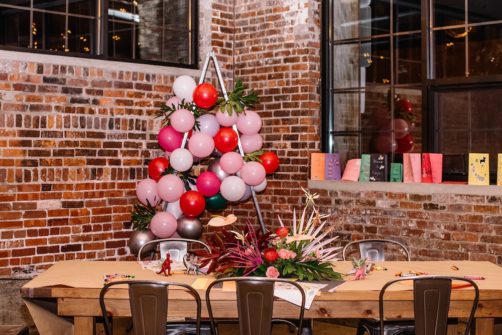 Table at company holiday party at INDUSTRY