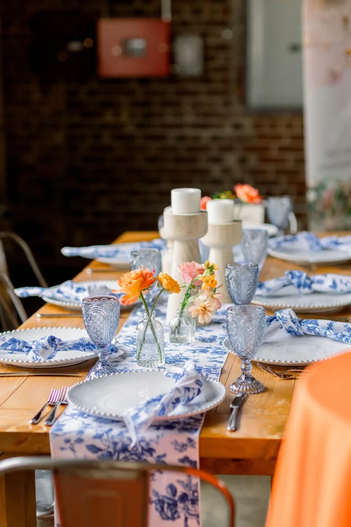 Guest table set up at INDUSTRY in Indianapolis, IN for an event