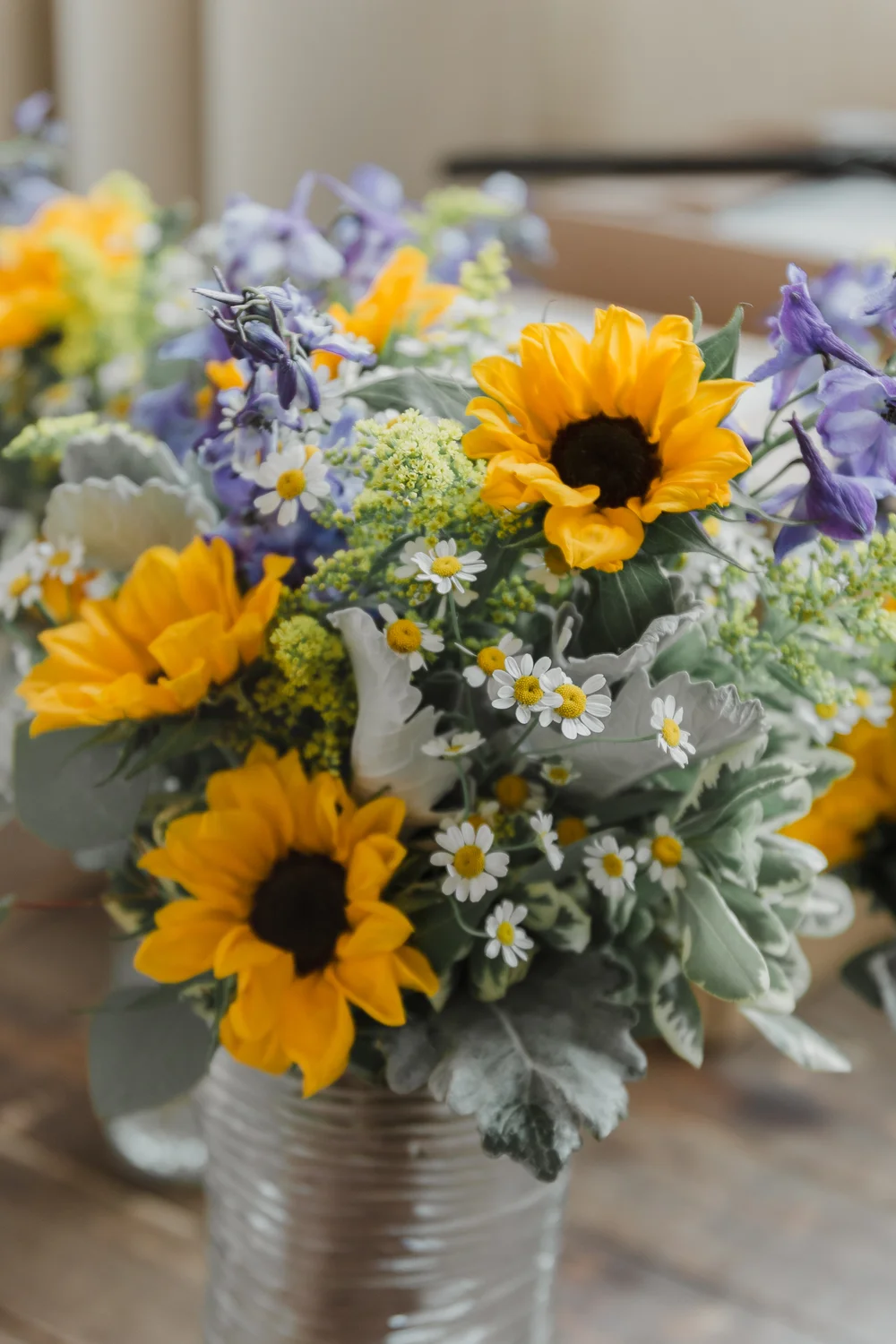Sunflower bouquet for a wedding at INDUSTRY
