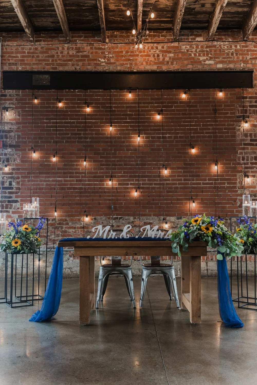 Sweetheart table at a wedding at INDUSTRY
