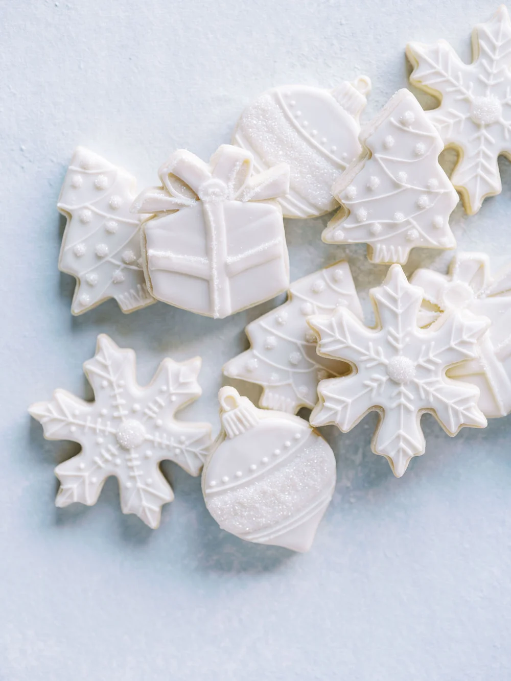 Snowflake shaped cookies at corporate holiday party at INDUSTRY Indianapolis