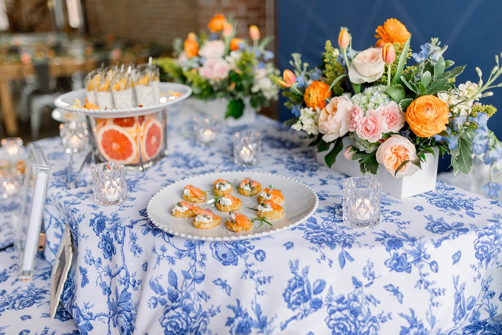 Catering appetizers served at an event at INDUSTRY, Indianapolis event venue